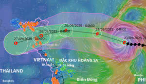 Siêu bão Ragasa đổ bộ Quảng Ninh - Nghệ An sáng 25/9, gây đợt mưa lớn trên 400mm
